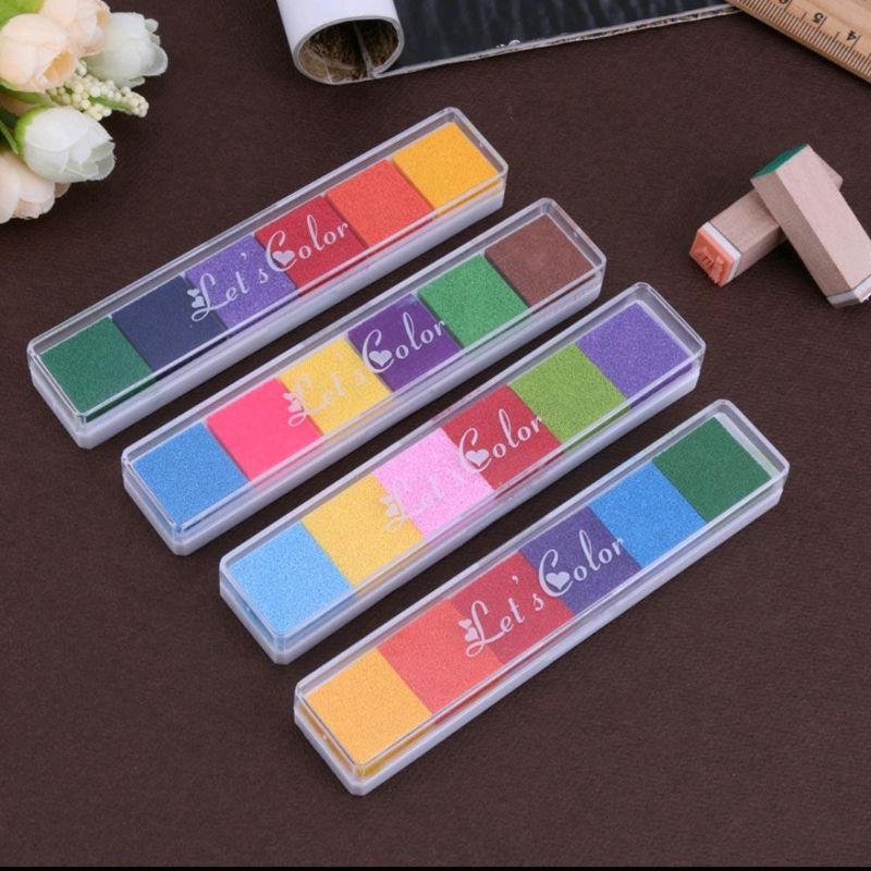 

Tinta finger paint 6 warna ink pad rubber stamp