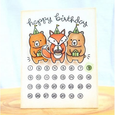 Clear Stamp (Stempel Transparan/Bening) - Number and Month in 1Year