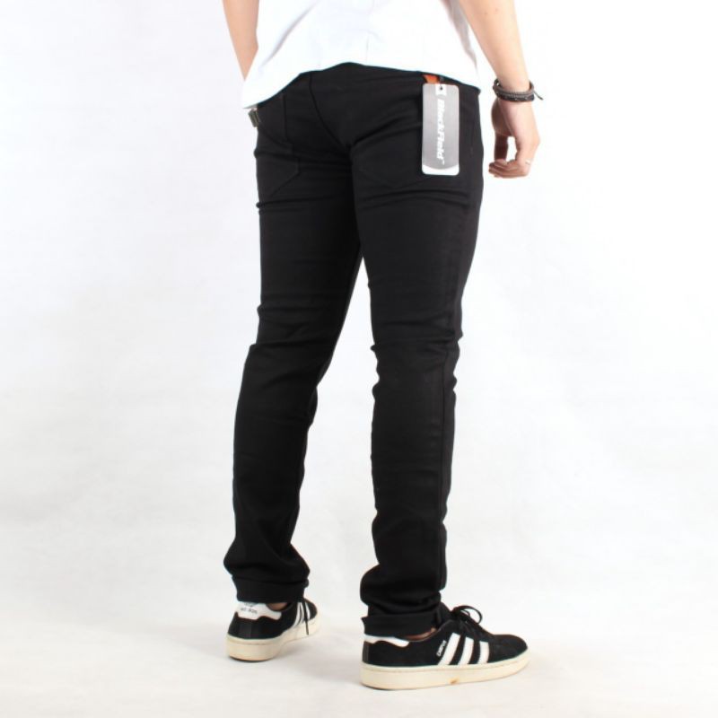 Premium Original(Sesuai Foto) celana jeans panjang pria black old naomi slim fit