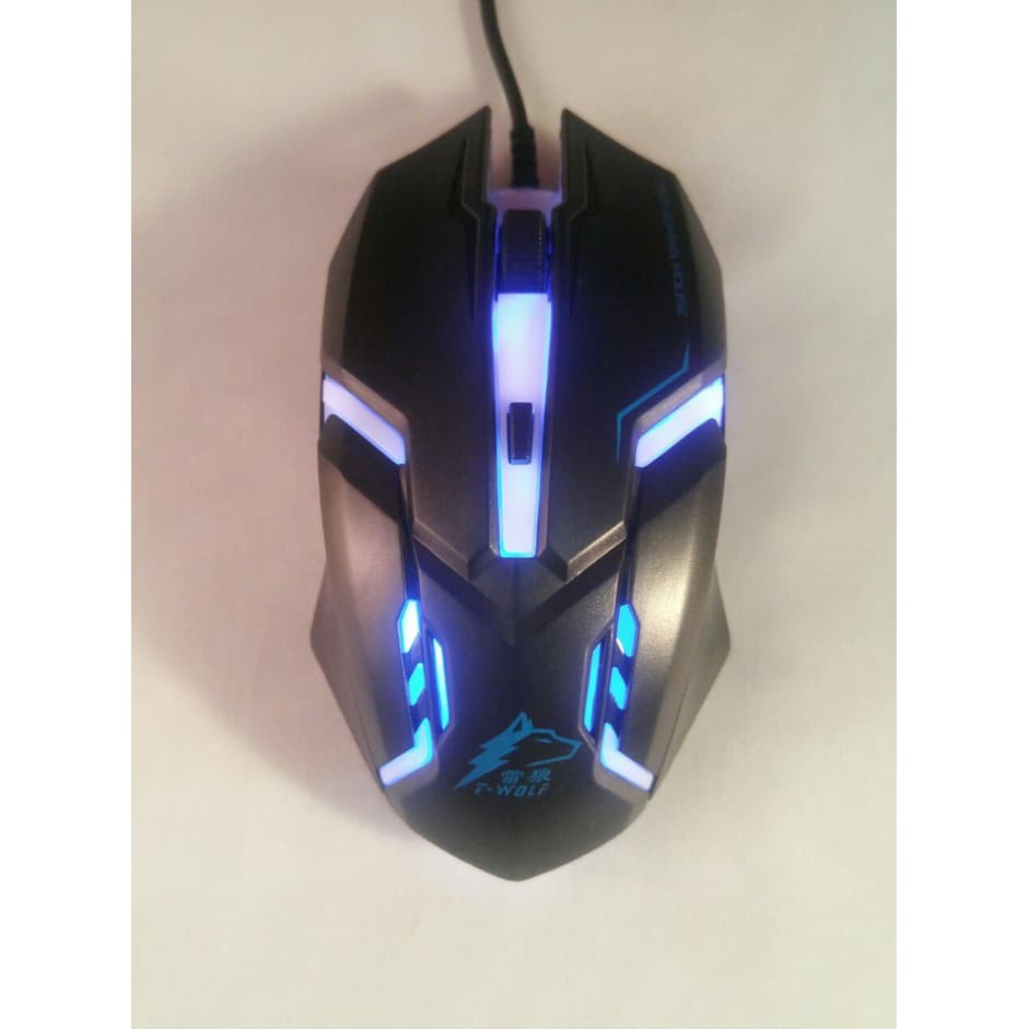 Mouse Gaming Led T-V1 (7 LAMPU) / Mouse Gaming Twolf Murah [PM]