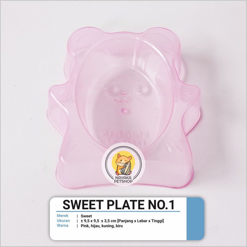 Sweet Plate No. 1 Piring Tempat Wadah Makan Hewan Hamster Sugar Glider Tupai Landak Mini Bajing