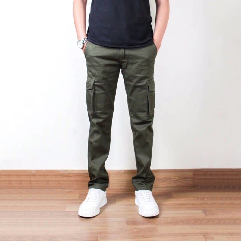 Celana cargo panjang pria (army)
