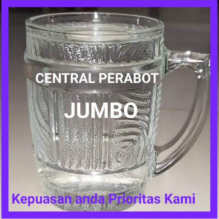 GELAS KACA SUPER JUMBO GAGANG 800ML - BENING