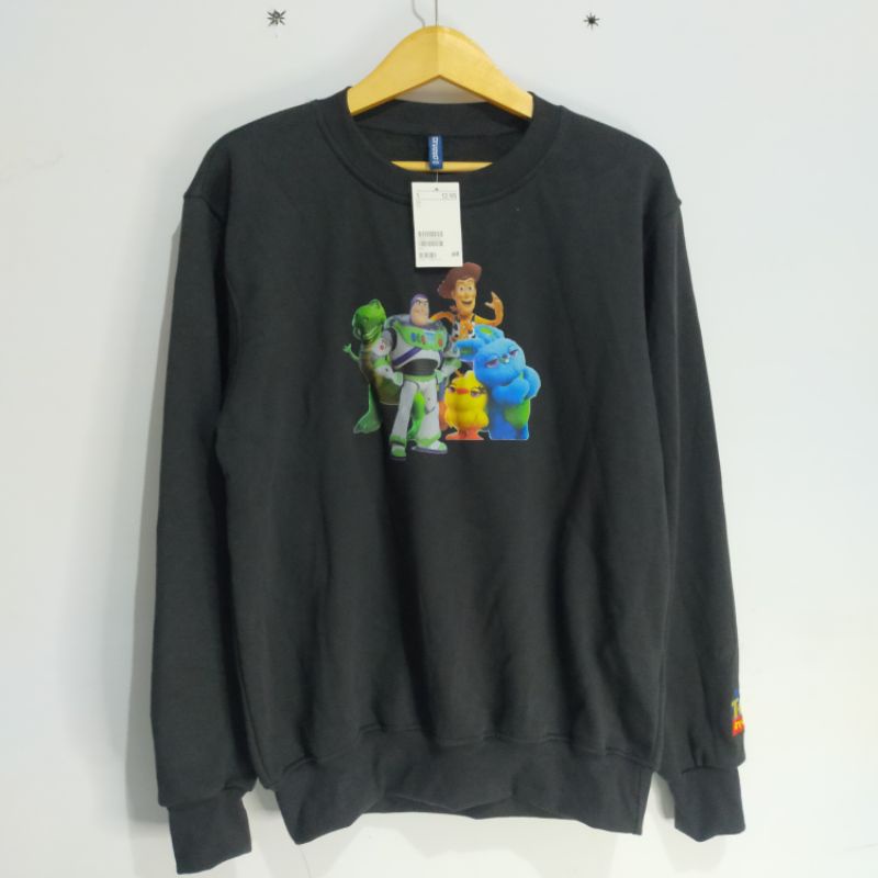 Sweater Crewneck H&amp;M Hnm Toy Story Black Hitam Pria Wanita Full Tag Free Paper Bag Terlaris