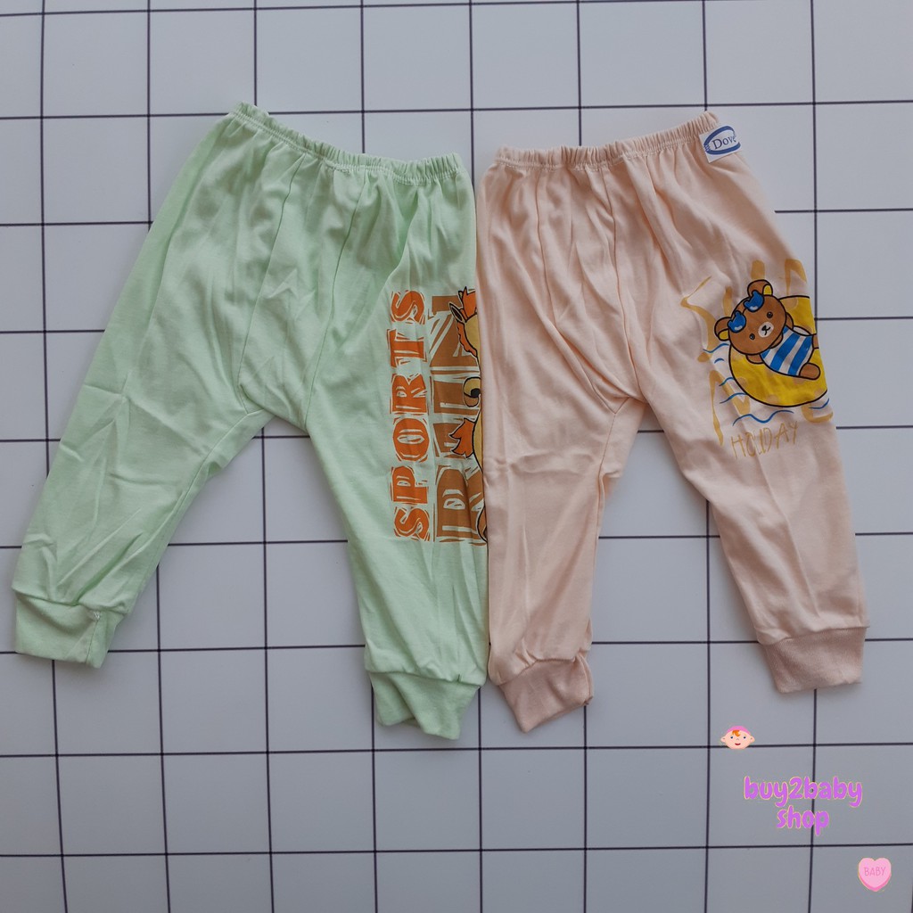 Celana panjang bayi warna motif gambar karakter DOVE isi 6 PCS