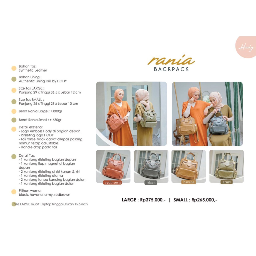 Tas Ransel Wanita Rania Backpack by Hody