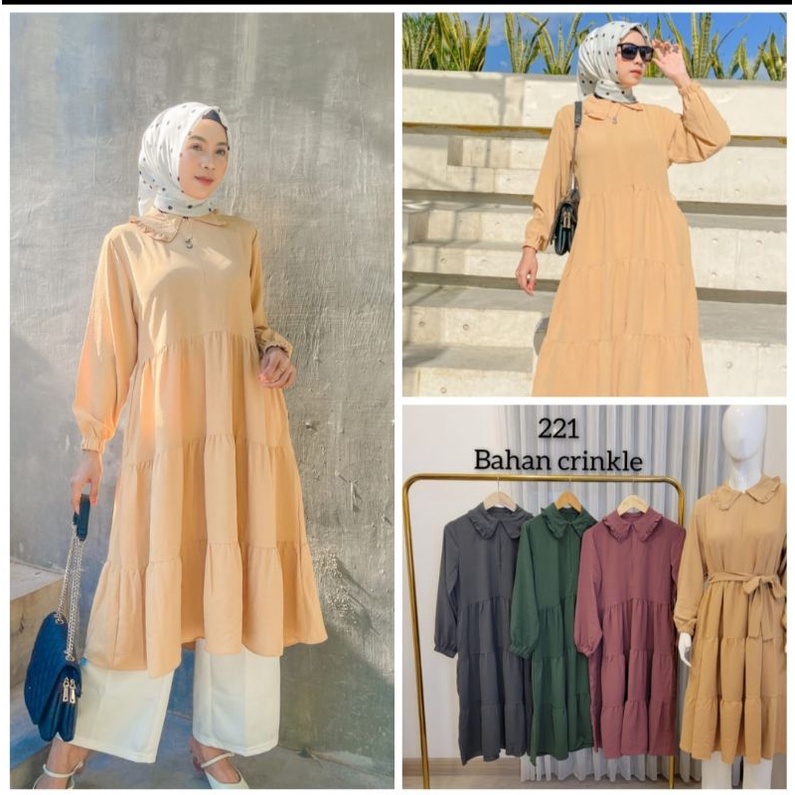 Tunik MIDI crinkle premium by siera