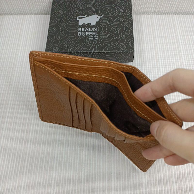 Dompet kartu lipat kulit BraunBf kulit sapi asli