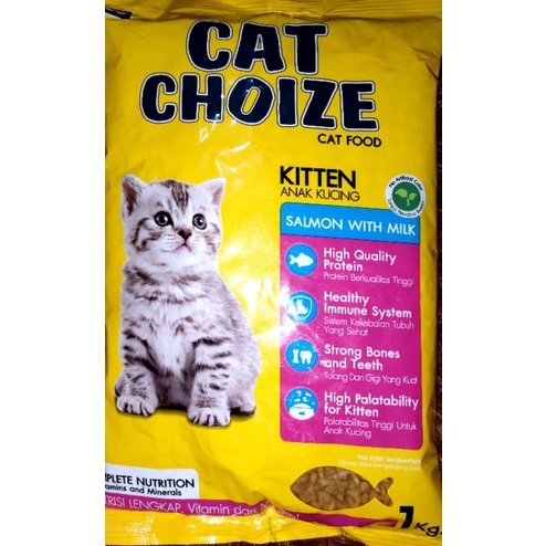 CAT CHOIZE KITTEN|MAKANAN KUCING MURAH|CAT CHOIZE KITTEN SALMON|CAT CHOIZE KITTEN SALMON 1KG|CAT FOO