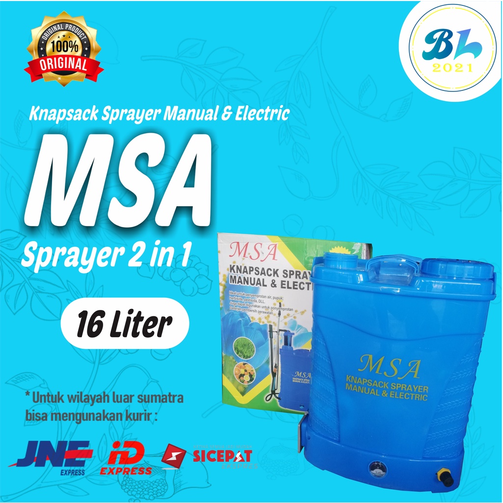 Sprayer Knapsnack MSA (2in1)  Elektrik & Manual 16 Liter - untuk penyemprotan
