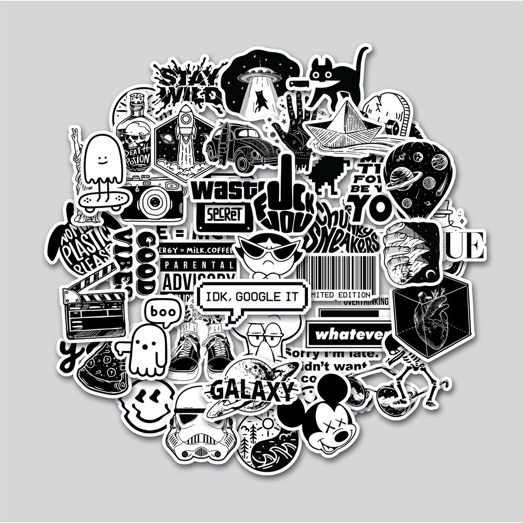 Jual STICKER PACK BLACK &amp; WHITE | STICKER TUMBLR | STIKER LAPTOP KOPER ...