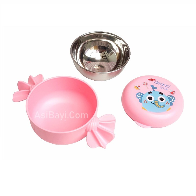 Baby Beyond Stainless Bowl Candy Mangkok Makan Bentuk Permen Lucu