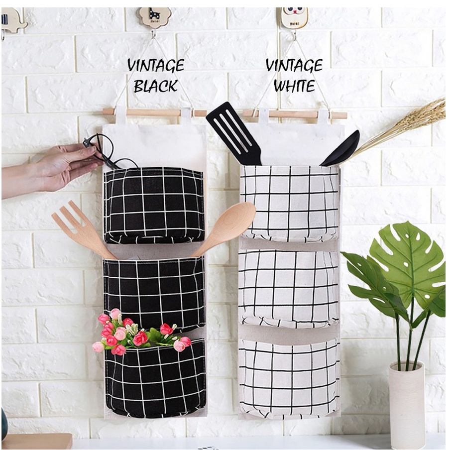 Pouch Hanging Organizer Rak Gantung 3 Sekat Storage Bag