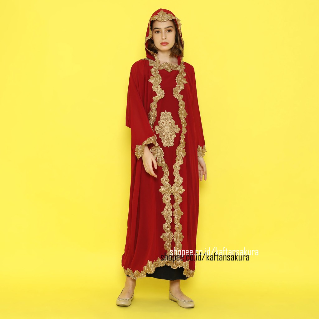 Gamis Kapucong Bordir Hoodie gamis Lebaran Terbaru Warna Hitam Putih Maroon Ungu Hijau uk all size