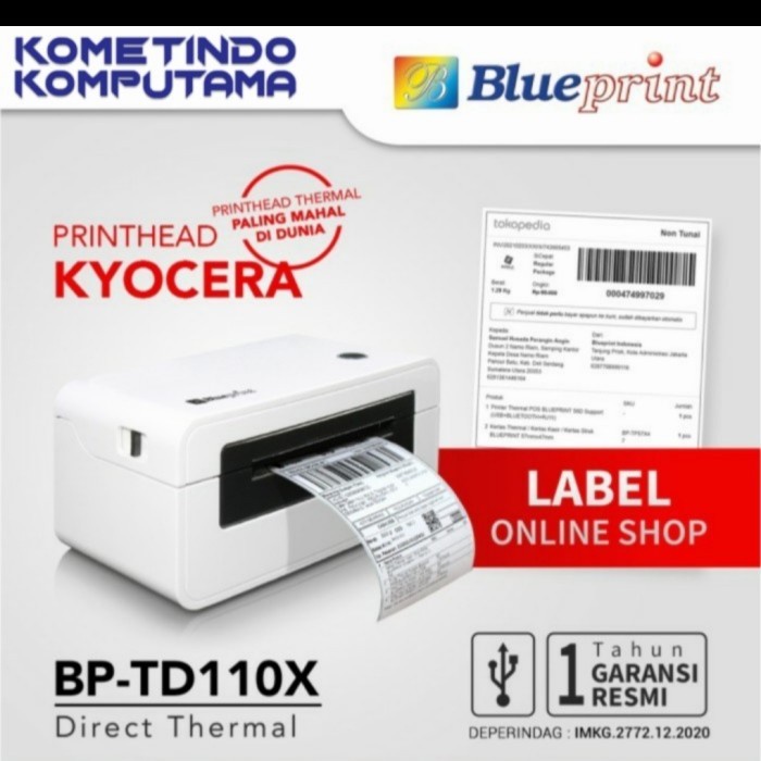 BL-DTS1021271W Direct Thermal Sticker CF 102x127 mm isi 500pcs CF BLUEPRINT LITE Label Resi Online