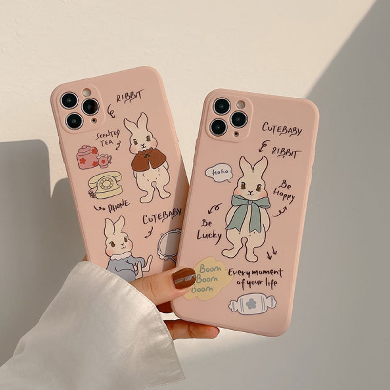 Soft Case Silikon Motif Kartun Kelinci Retro Untuk Iphone 11 11 Pro Max