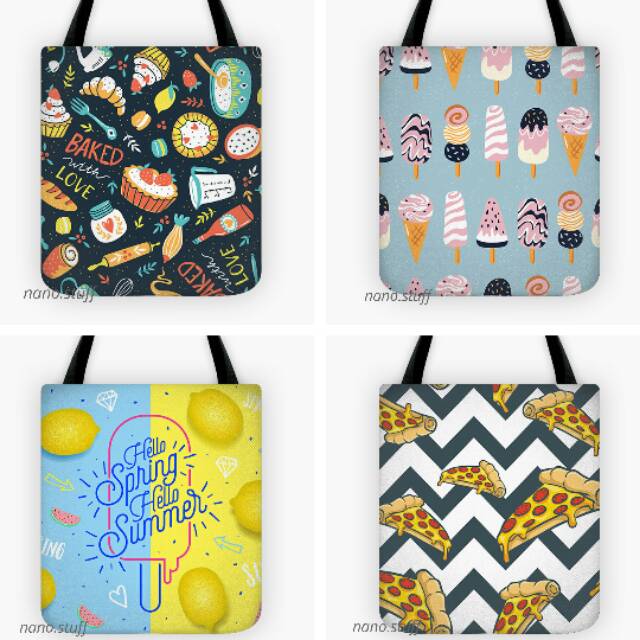 Jual TOTE BAG MOTIF MURAH BERKUALITAS ( TAS TOTE WANITA) | Shopee Indonesia