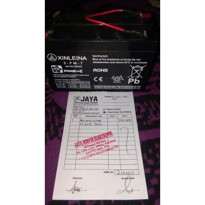 AKI MOBIL MAINAN XINLEINA 12 VOLT 7AH