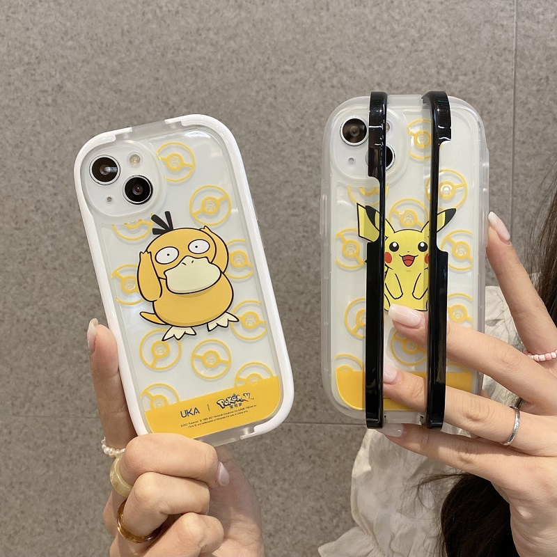 Casing iPhone 11 12 13 Pro MAX X XR XS MAX 7 8 Plus Motif pikachu kada duck 2 in 1