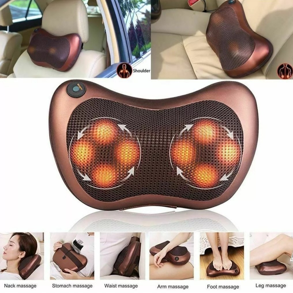 Grosir - 815 Bantal Pijat Massage Pillow Electric / Massage Pillow / Car and Home Massage Pillow