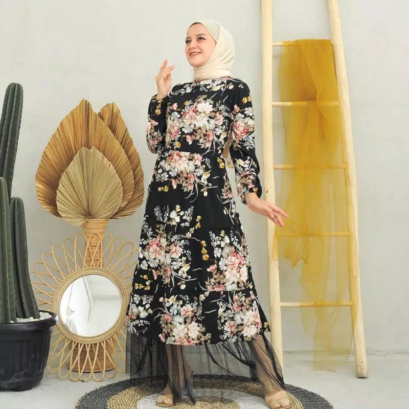 Jasmin maxi tile baju gamis pakaian wanita dress fashion muslim