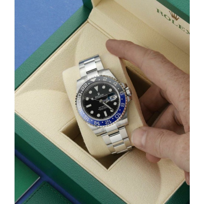Jam Tangan Pria Merk Rolex Gmt Master II Batman Automatic Silver