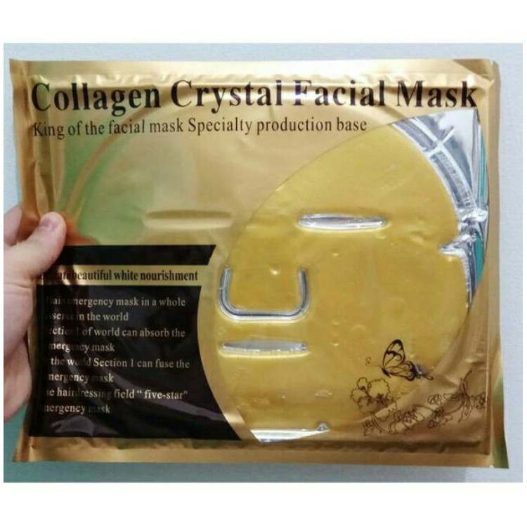 3 Pcs Collagen Crystal Facial Mask / Masker Wajah Collagen Topeng Emas Masker Mata Panda / Masker Wajah Organik Glowing dan Pemutih / Masker Muka Topeng Collagen Gold Facial Sheet Mask Pria Wanita – Skincare Terbaik Anti Komedo Anti Jerawat