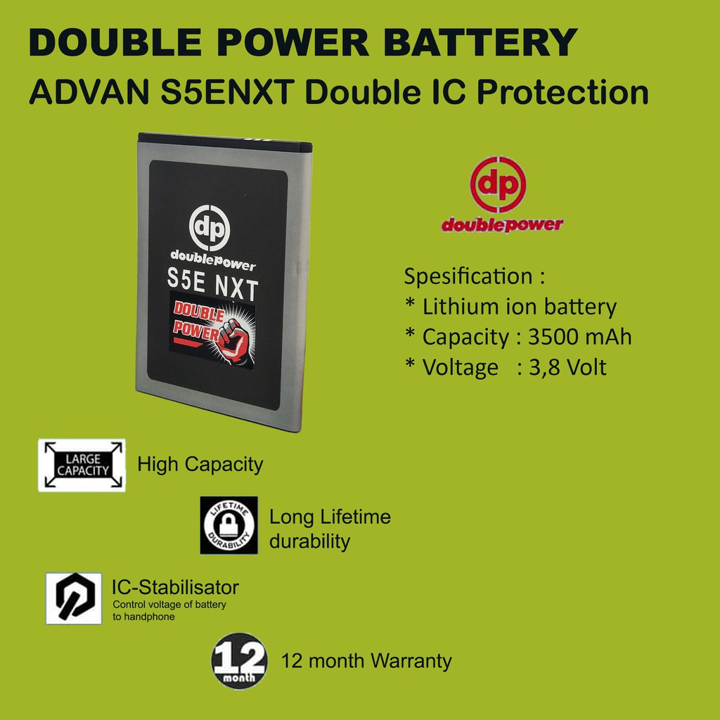 Baterai Battery Double Power ADVAN S5ENXT IC Protection 3500mAh