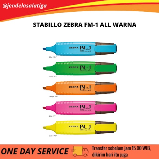 

STABILO ZEBRA FM-1 ALL WARNA SATUAN / PCS