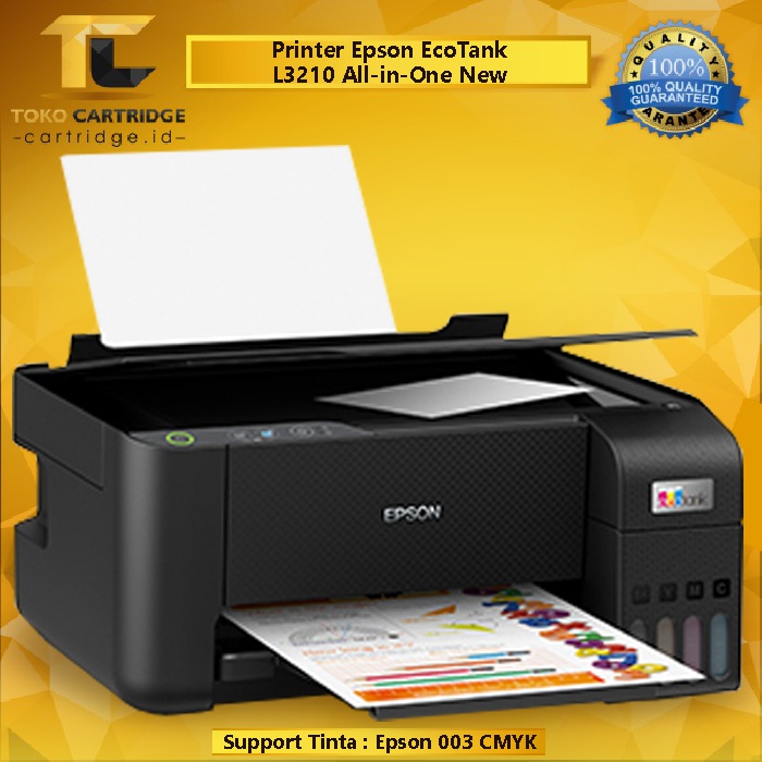 Printer Epson EcoTank L3210 All-in-One (Print - Scan - Copy) New, Pengganti Epson L3110 Multifungsi Print Photo Warna Foto Original