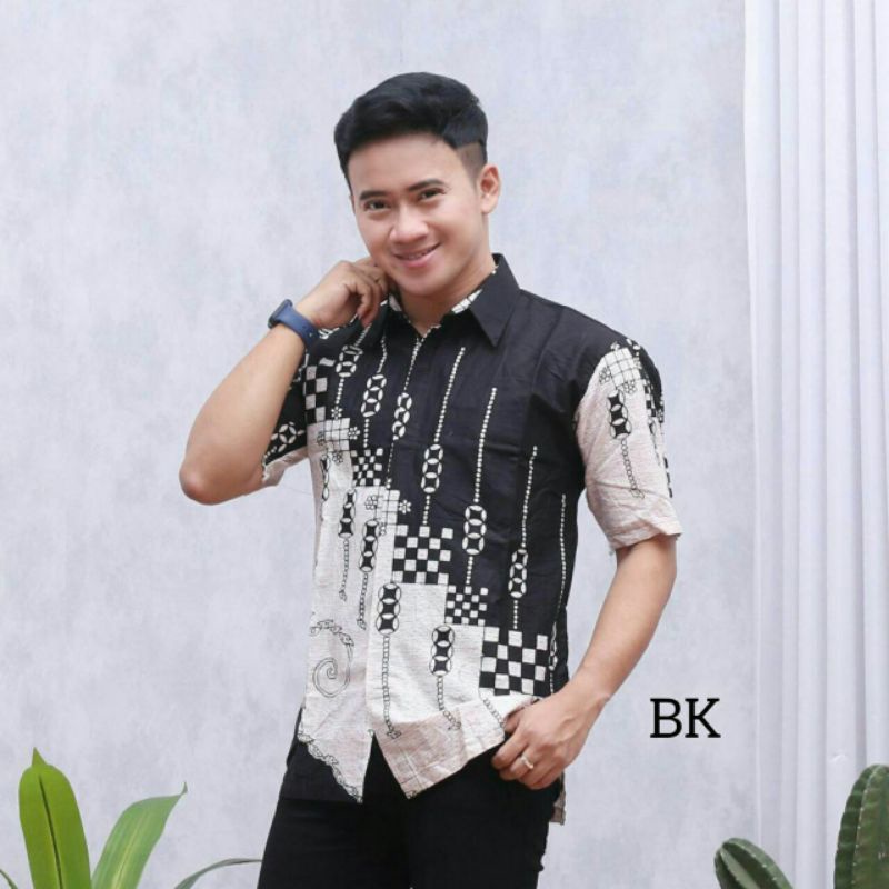 BAJU BATIK PRIA REGULER MODERN LENGAN PENDEK OB 514 SIZE M L XL XXL XXXL BATIK PRIA KANTOR