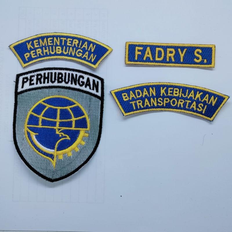 Bordir PDH Kemenhub / Logo Bordir PDH Kemenhub / Atribut PDH Kemenhub / Atribut Dinas Kemenhub / Atr