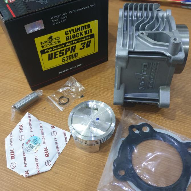 Monggo] Blok Seher Vespa Matic 63 Mm Moto 1 Forging Lx Sprint 3 V Iget No Brt