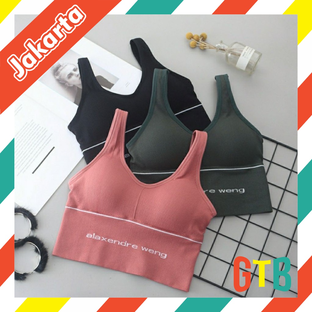 ❤️GTB❤️ SPORT BRA GYM BRA OLAHRAGA PUSH UP WANITA TANPA KAWAT SEXY IMPORT B054