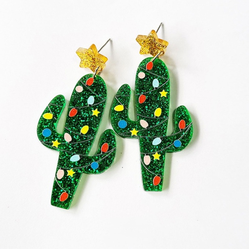 Anting Desain Alpaca / Pohon Natal / Dinosaurus / Kaktus Untuk Wanita