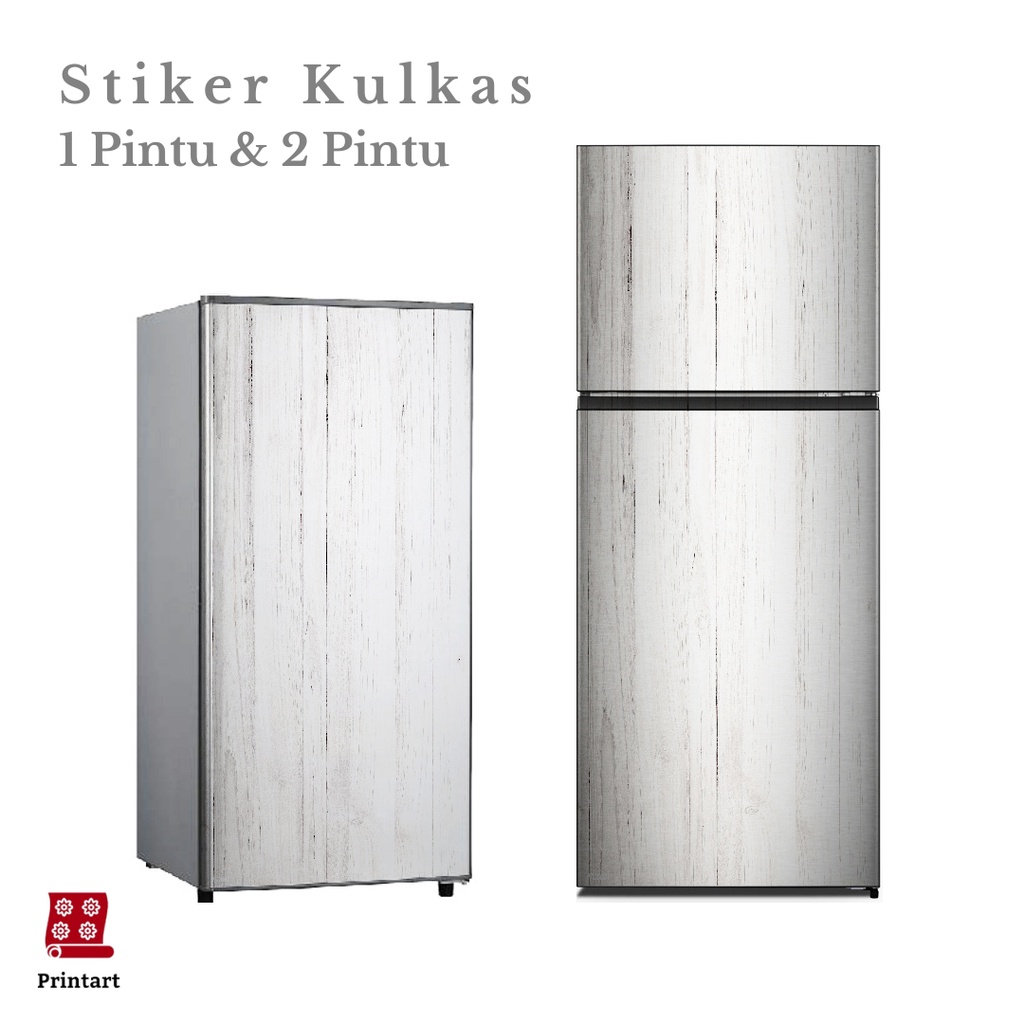 Stiker kulkas 1 pintu dan Stiker Kulkas 2 pintu motif Kayu kode WD-17 - FX