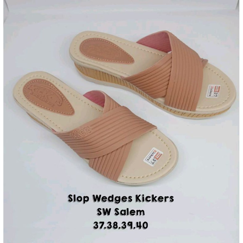 sandal slop wanita wedges silang/sandal KCKRS/sandal wanita