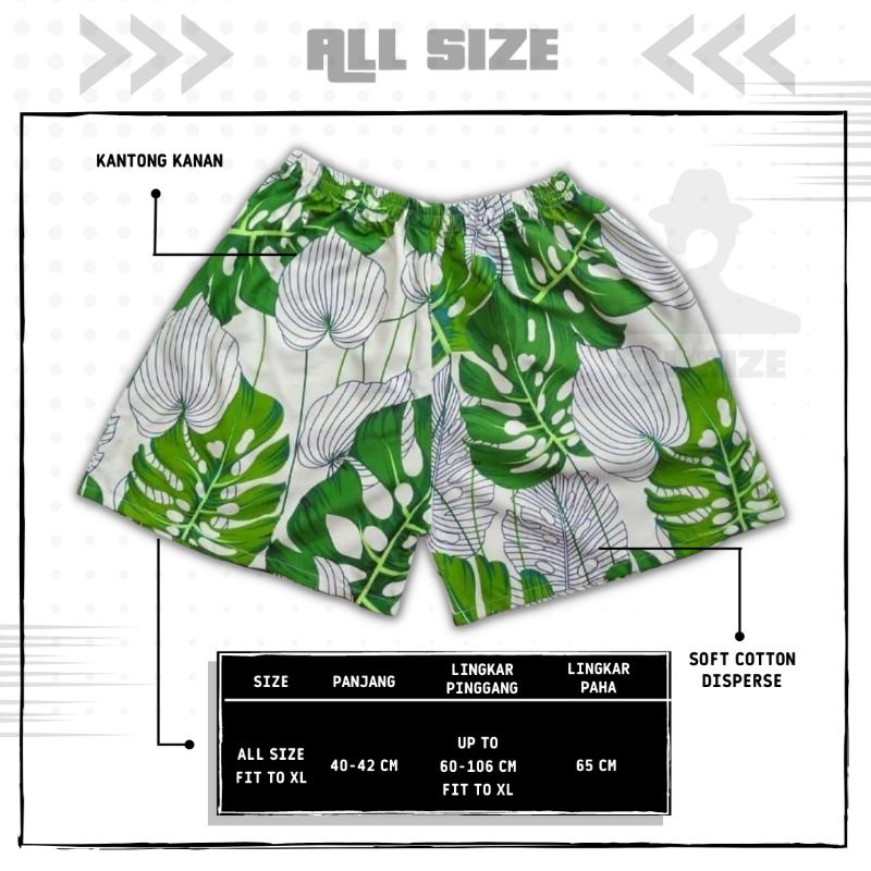 [ 45 MOTIF ] celana pendek boxer/kolor santai pria/wanita remaja/dewasa motif kotak/keramik hitam putih biru-M 27