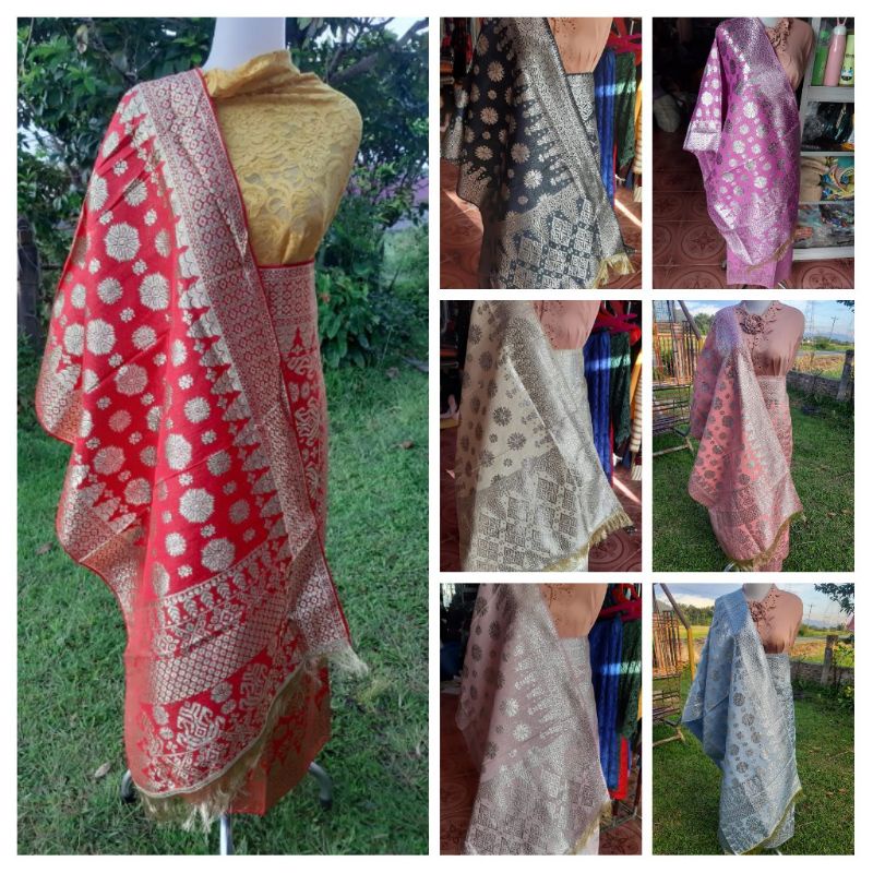 SONGKET TENUN MESIN MOTIF SUJI PALEMBANG, BENANG TIMBUL