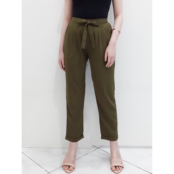 Emilia Pants Celana Panjang Wanita (Army Green Hijau Ijo)