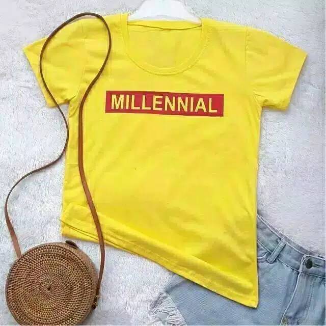 Fourfashion Kaos Wanita Millenial Tee Bahan Spandex Ukuran All Size Fit L 1R