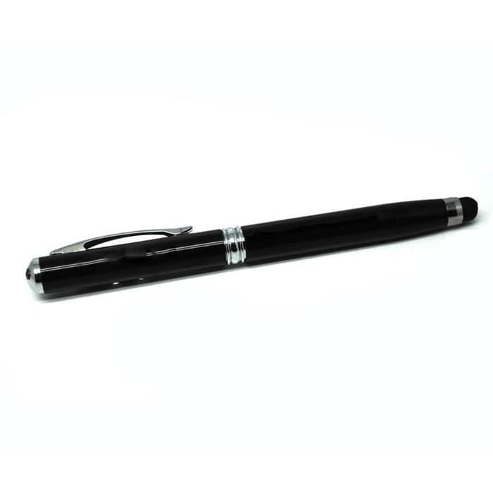 Stylus 4 in 1 Ballpoint + Laser Pointer + Senter - T0054 - Black