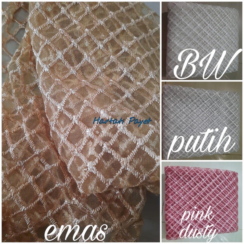 Tulle Kotak / Tile Kotak / Brukat Jaring / Tille Jaring / Tulle Jaring / Tile Jaring