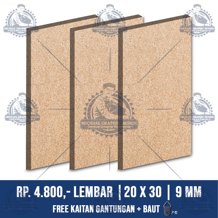 Papan MDF 20 x 30 9mm murah meriah free kaitan