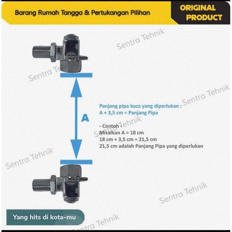 Pipa Kaca Tabung Boiler Setrika Uap OD 13mm Tebal 2,4mm / CM (Centimeter)