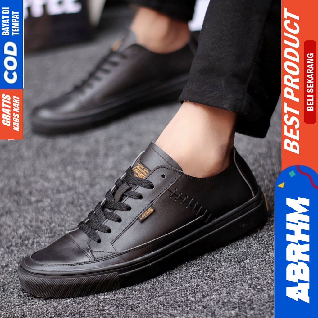 ABRHM X DANTE Sepatu Casual Sneakers Kasual Polos Ori Pria Cowok kulit Asli Sepatu Kasual Sneaker Santai Kuliah Kerja Kondangan Gaya Keren kekinian Original