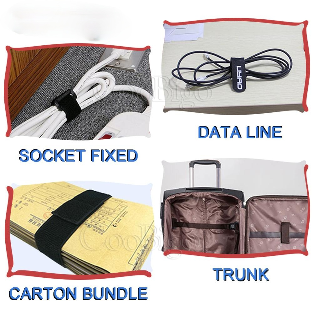 Reverse Buckle  Magic Nylon Elastic Band Cable Ties Velcroing Straps Sticky Fastener Tape