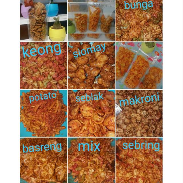 

Aneka kerupuk pedas bumbu kacang .