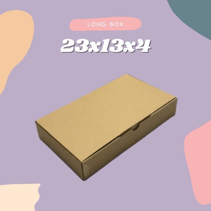 

LONG BOX 23x13x4 // KARDUS PACKING BAJU/KUE/AKSESORIS // DUS CORRUGATED MURAH // DIE CUT E-FLUTE