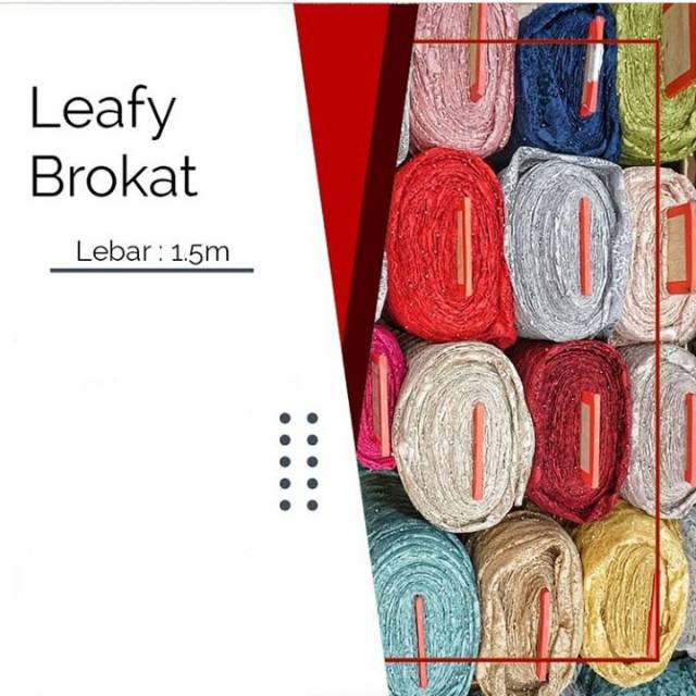 Brokat motif daun / Kain Brocade leafy lebar 1.5 Termurah